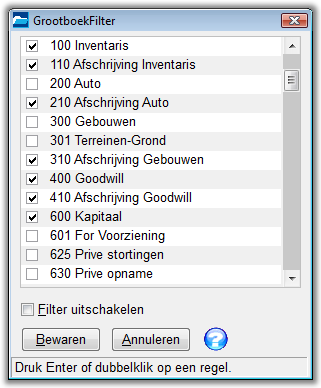 Onderhoud-menu/Grootboektabel administratie worden verzonden naar klanten.