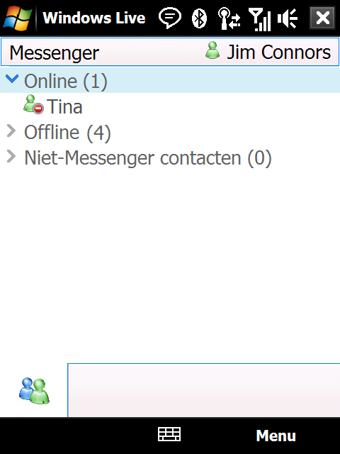 162 Internet Windows Live Messenger Met deze mobiele versie van Windows Live Messenger, geniet u van evenveel leuke functies als met de desktopversie, waaronder: Berichten via tekst en spraak