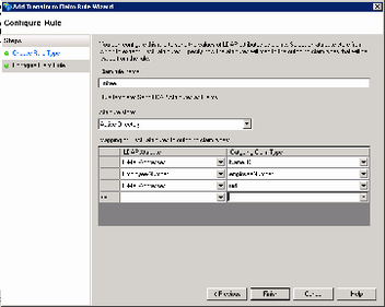 3. Klik op Add Rule. 4. Kies onder 'Claim rule template' voor Send LDAP Attributes as Claims klik op Next. 5. Vul een zinvolle naam in in het veld Claim rule name, bijvoorbeeld Entree. 6.