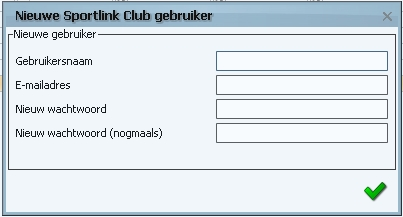 Het volgende scherm verschijnt: In het eerste veld kan de gebruikersnaam worden gekozen. In het tweede veld staat het e-mailadres en daarna volgt het wachtwoord.