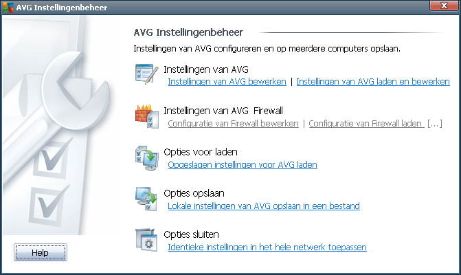 6. AVG Settings Manager AVG Settings Manager is een hulpprogramma dat vooral geschikt is voor kleinere netwerken, voor het kopiëren, bewerken en distribueren van een AVG-configuratie.