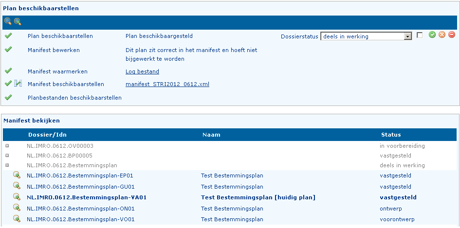 12.3.3 Vaste processtap c: Plan beschikbaarstellen Door te klikken op het icoon Bewerk opent het venster Plan beschikbaarstellen.