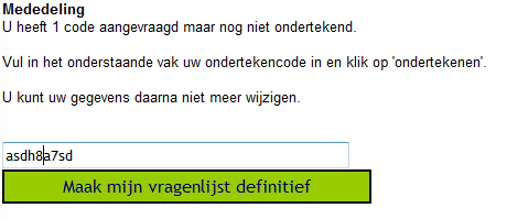 Bij het bewaren van een bepaald hoofdstuk krijgt u steeds een melding van gevonden fouten en niet ingevulde verplichte vragen: 3.