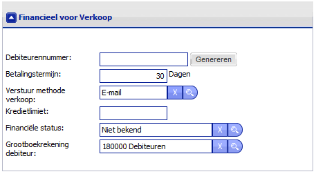 Het debiteurennummer is gelijk aan het relatienummer.