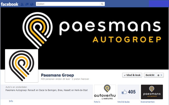 Waarna dan ook de Facebookpagina van het bedrijf te vinden is. Paesmans Groep beschikt ook over een Twitter-profiel, maar deze werd niet gevonden in google.