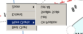 10.12. Pop-up Menus in de Route Editor modus In het kaartveld zal het Pop-up menu er iets anders uitzien, en alleen in More Charts kan er nog verder worden doorgekozen.