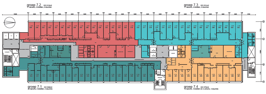 Plattegrond ACTA-gebouw, achtste etage Op elke verdieping zijn er zogeheten onbenoemde ruimtes (ongeveer vier ruimtes per etage). Deze ruimtes worden niet gebruikt en zijn niet toegankelijk.