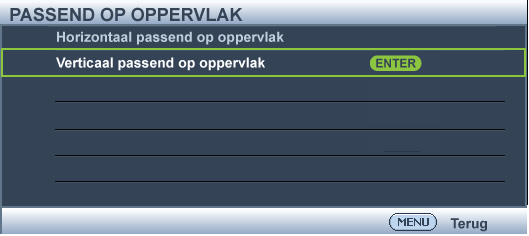 instelling van Passend op oppervlak moet herstellen. 4. Druk op / om de holle of bolle linker- of rechterkant aan te passen. De standaardwaarde is 0 en de waarde is -40~0~40.