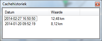 35.4 (KEAN) #KMS: vanuit de manuele afstandsberekening kan nu de km-cache bekeken worden Vanuit het venster van de manuele afstandsberekening kan men nu de cache-historiek voor de route in kwestie