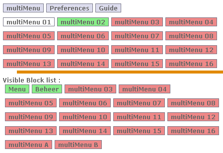 6.8 Multimenu De multimenu-module is een belangrijke basismodule voor het maken van flexibele menu's. De autorisaties voor het kunnen zien van deze menus kunnen nauwkeurig worden ingesteld.