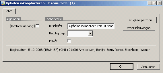 22 3 Proces beschrijving 3.1 Facturen inlezen Voordat facturen verwerkt kunnen worden in Dynamics AX moeten de facturen gescand zijn. Het scannen van de facturen vindt buiten Dynamics AX plaats.