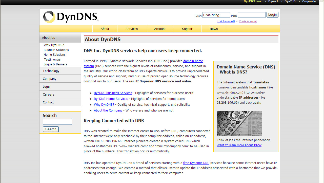 Maak via www.dyndns.org een account aan om DynDNS te gebruiken. Geef een domeinnaam op en klik vervolgens op Use auto detected IP address om het juiste IP-adres te laten vastleggen.