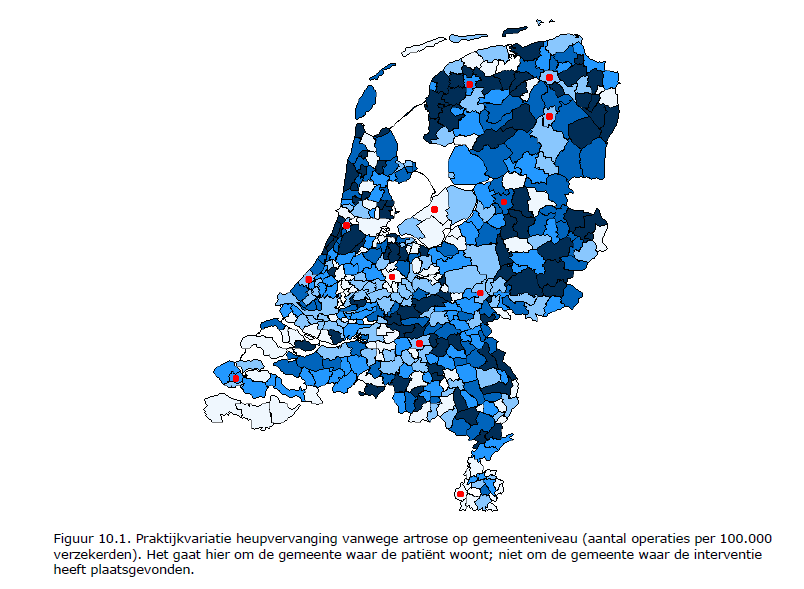 Groeipercentage Electieve zorg: Heup- en knievervangingen Verklaring ontwikkelingen 12% 10% 8% 6% 4% 2% 0% Knievervanging Heupvervanging Gemiddelde jaarlijkse volumegroei 2000-2009 Heupvervanging