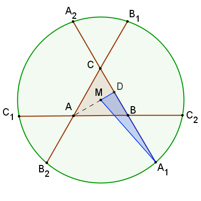 8 STRAAL VAN DE CIRKEL Gegeven is een gelijkzijdige driehoek ABC met zijde 1.