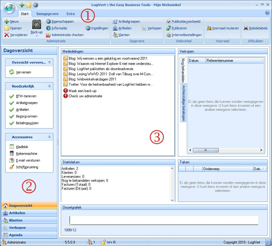 58 3 LogiVert Mijn Webwinkel 5.5 Gebruikersinterface LogiVert Mijn Webwinkel heeft een intuïtieve, gebruiksvriendelijke venster-gebaseerde gebruikersinterface.