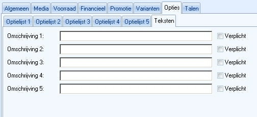 78 4.2.9.1 LogiVert Mijn Webwinkel 5.5 Artikelspecificaties - Opties - Optielijst 1 t/m 5 Geef de omschrijving van de optie (bv. beschikbare kleuren).