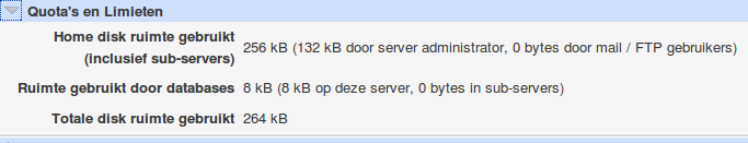 6. Het paswoord van de beheerder Al klikkend op Virtualmin -> Bewerk Virtuele Server -> Configureerbare instellingen en vervolgens klikkend op Show.
