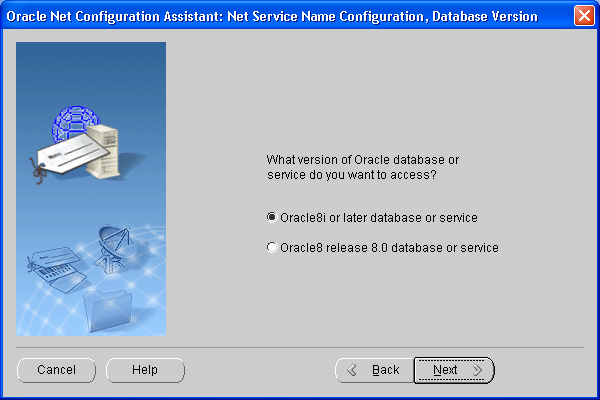 Geef hier de Oracle service naam op van de database