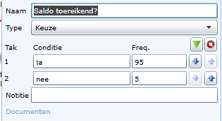 100 ENGAGE Modeler Handleiding Het mini-eigenschappenvenster voor keuzes bevat aanvullende functies m.b.t. procestakken. Gebruik de knoppen met de pijlen om de volgorde van de takken aan te passen.