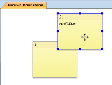 Modelleren 117 Om de notitie te verplaatsen of de grootte aan te passen klikt u erop en sleept u hem naar de gewenste plaats of trekt u aan een van de blauwe vierkanten.