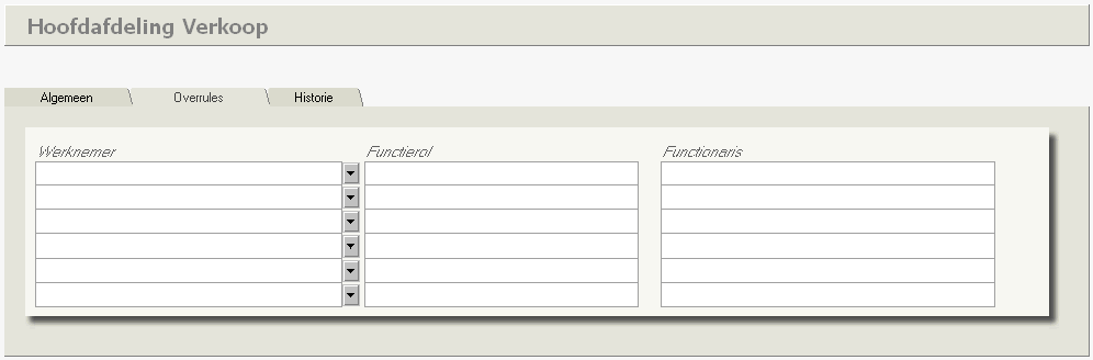 3.3.2 Uitzonderingen Door middel van de informatie in het tabje Overrules kunt u van deze vaste structuur afwijken.