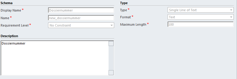 De entiteit dossier moet zichtbaar zijn in de werkruimte van CRM.