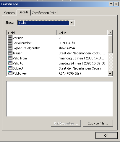 Vaststellen versienummer Crypt32.dll Versie 5.131.3790.