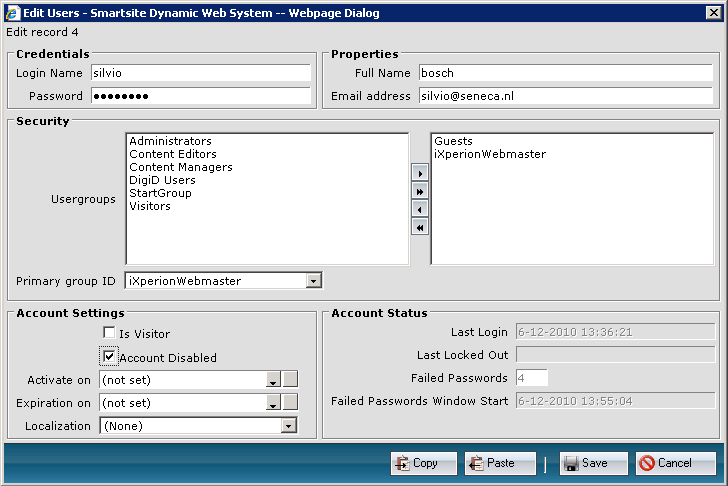 Men dient daarom altijd in te loggen met username en password (single-sign on zoals met Active directory is niet mogelijk ).