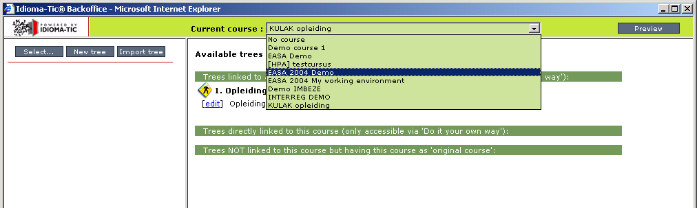 In Figuur 4 selecteerden we de cursus EASA 2004.