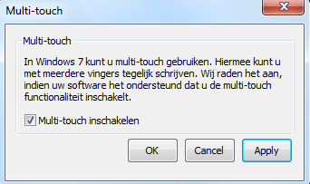 Reset Als de kalibratie van de Touch module niet meer exact is kunt u via de RESET knop de Touch module automatisch opnieuw laten kalibreren.