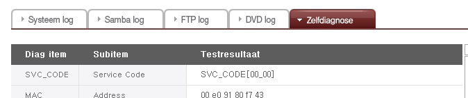 8-12. Systeeminstallatie Een logboek controleren Het is een functie om de historie van de service relevant aan LG Network Storage te kenmerken/bewaren.