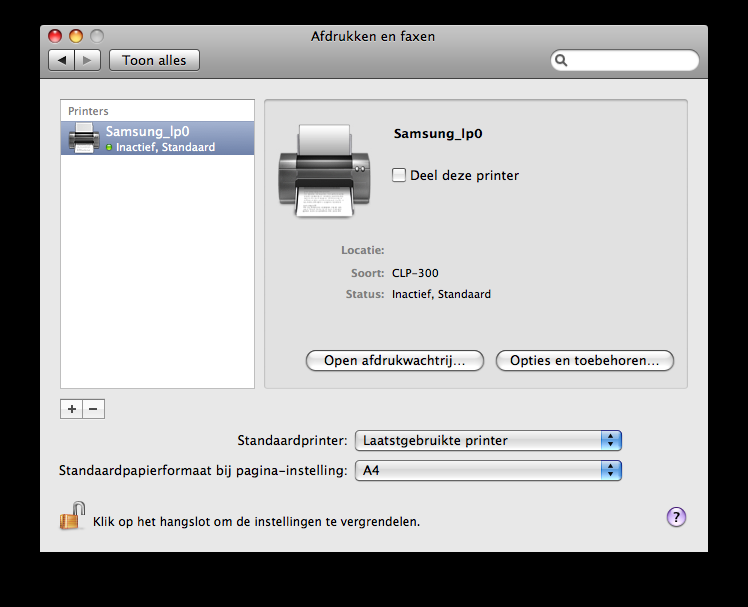 11-3. Service voor bestanden delen Netwerkprinter Klik op + knop op de linker knop. Schakel a pop-up window in : Klik op Windows aan de bovenkant.