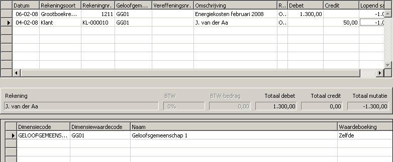 Stap 4. Invullen van een regel met rekeningsoort Klant (debiteur) Vul de datum in van de volgende regel (Regel 2). Dit kan de valutadatum of de boekingsdatum van het afschrift zijn.