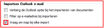 13 Instellingen Indien u geen Outlook heeft, kunt u niet direct e-mails importeren. De keuzemogelijkheid Outlook is dan overbodig.