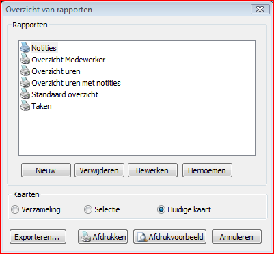 6 Printfunctie 6 PRINTFUNCTIE U kunt binnen Alexion CRM in alle kaartweergaven de printfunctie gebruiken. De printfunctie kent verschillende afdrukfuncties die u kunt gebruiken.