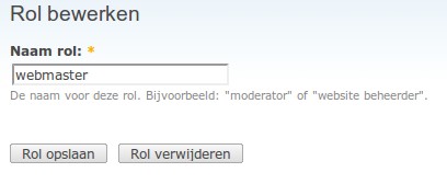 Vergeet niet om op de knop Rol opslaan te klikken indien je een verandering aangebracht hebt.