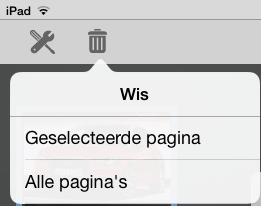 Pagina's verwijderen Om de geselecteerde pagina of alle pagina's te verwijderen, tik op gewenste optie.