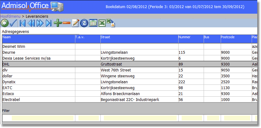 6 Admisol, online boekhouden Ingave van data verloopt eenvoudig en snel! Geldige ingave bedrag: Het te gebruiken decimaal teken, zijnde "," of "." hangt af van de instelling van uw computer.