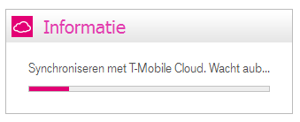 Afbeelding 2: Synchronisatie met T-Mobile Cloud Afbeelding 3: Cloud icoon op de taakbalk Let op: Het bovenstaande