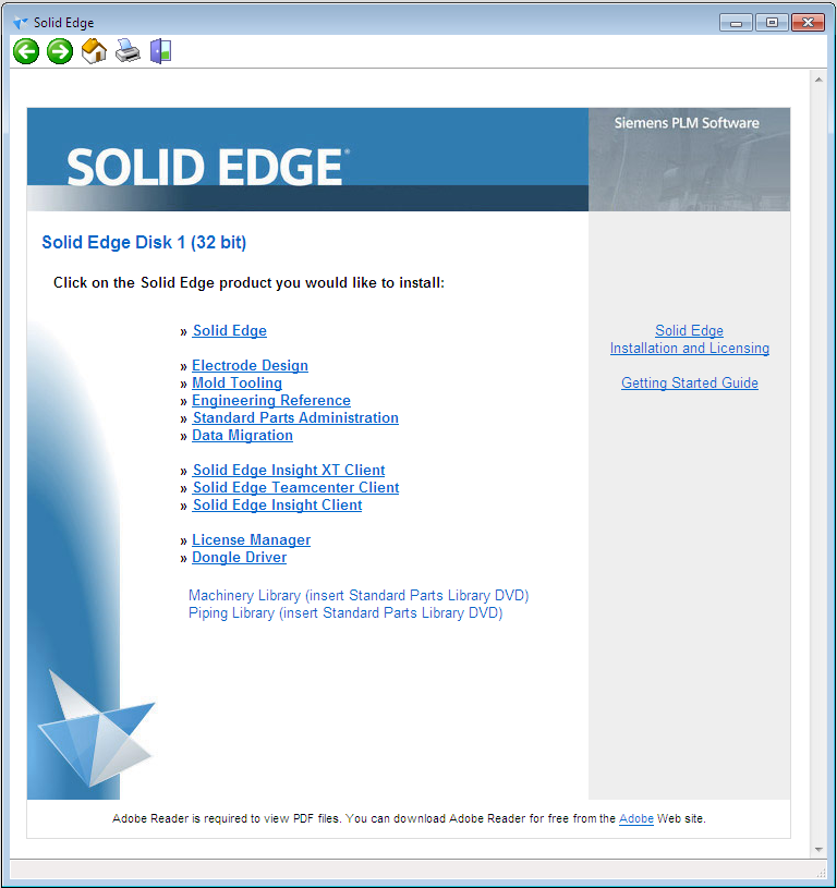 Solid Edge ST5 License manager Installatie en configuratie van de License Manager op de server Deze software is bijgeleverd op uw Solid Edge product DVD.