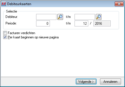 118 Werken met AccountView Selectie met de cursorbalk: de cursorbalk staat bijvoorbeeld op debiteur IMB Benelux; als u daarna Rapporten > Openstaande posten kiest in het venster Debiteuren en