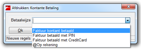 Fakturen-menu/Fakturen kunnen met de hand worden geselecteerd of gedeselecteerd. Zie Markeren regels. Zie ook Instellingen/ Opmaken.