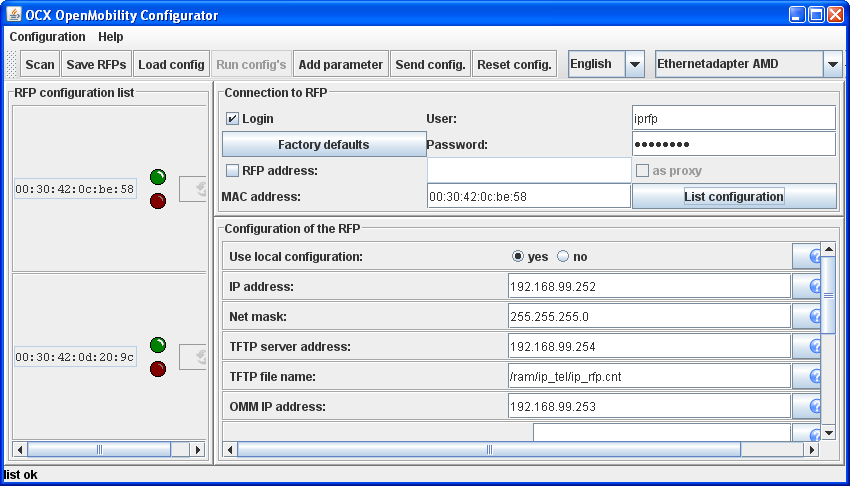 Configuratie Configuratie van een locatie buiten het bereik Als u een DECTover IP-basisstation in hetzelfde LAN als de Forum 523/524 gebruikt, worden de IP-adresconfiguratie en het downloaden van de
