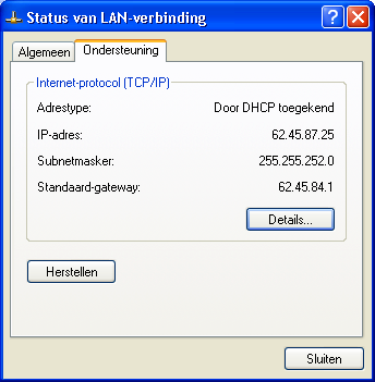 3. IP-Configuratie van het Tera Pro Kabelmodem Na het aansluiten van het modem zal deze, na de zelftest, verbinding maken met Kabelfoon. Na het doorlopen van de inlogprocedure komt het modem online.