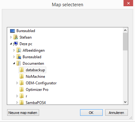 SR.NET - backup(s) maken 3.2 Handmatig een backup maken. 1. Druk op de toets Handmatig een backup maken in het Hoofdscherm. (zie Figuur 3.2.1) Figuur 3.2.1 2.