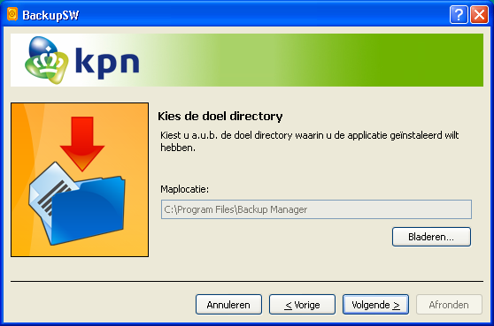 2 Installatie en configuratie De KPN Back-up Online-software wordt als download verspreid en bestaat uit een zogenoemd bootstrap-bestand; dit is een uitvoerbaar bestand dat de meest recente versie