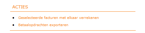 2.5 Boekhouden > Overzichten > Open posten Met deze functie kunt u een overzicht opvragen van alle facturen die u ontvangen of verstuurd heeft, maar die nog niet (volledig) betaald zijn.