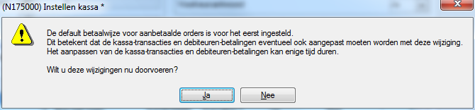 De bovenste instelling, Inlezen aanbetaalde orders, dient ter voorkoming van de integriteitsfouten op het BETAAL-bestand als gevolg van het afhandelen van reeds aanbetaalde orders in de kassa.