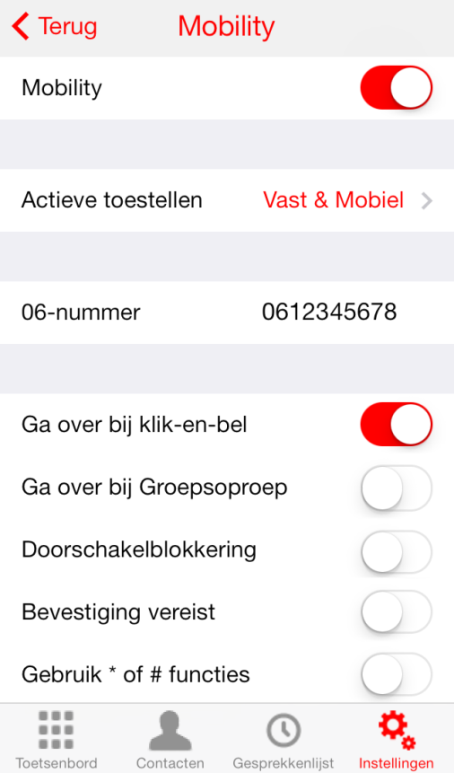 4. Configureren Nadat de VAMO optie op het mobiele abonnement is geactiveerd is de SIM van de mobiele gebruiker gereed voor VAMO. Op het mobiele toestel hoeft niets te worden ingesteld.