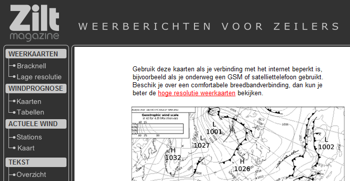 Zilt Meteo weerkaarten HH = 0000, 0600, 1200,